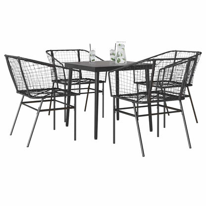 7-Delige Tuinset Met Kussens Poly Rattan Glas Zwart