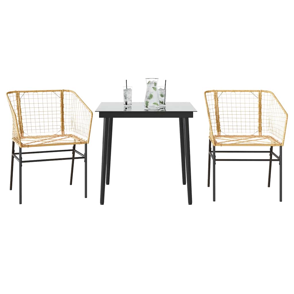 5-Delige Tuinset Met Kussens Poly Rattan Glas Bruin
