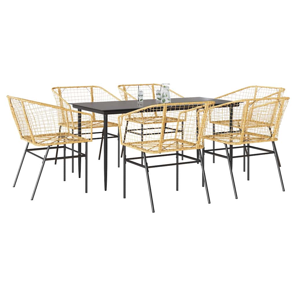 5-Delige Tuinset Met Kussens Poly Rattan Glas Bruin