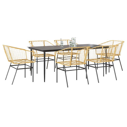 5-Delige Tuinset Met Kussens Poly Rattan Glas Bruin