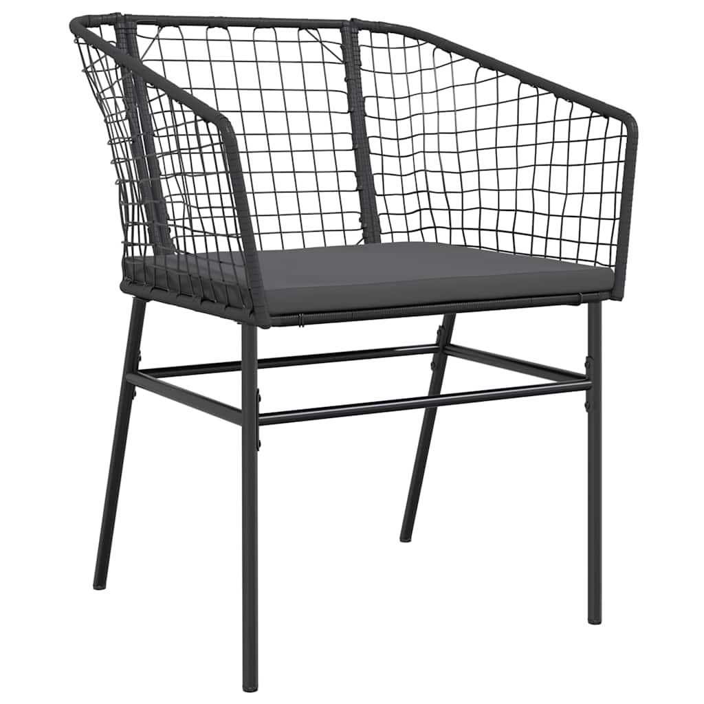 7-Delige Tuinset Met Kussens Poly Rattan Glas Zwart