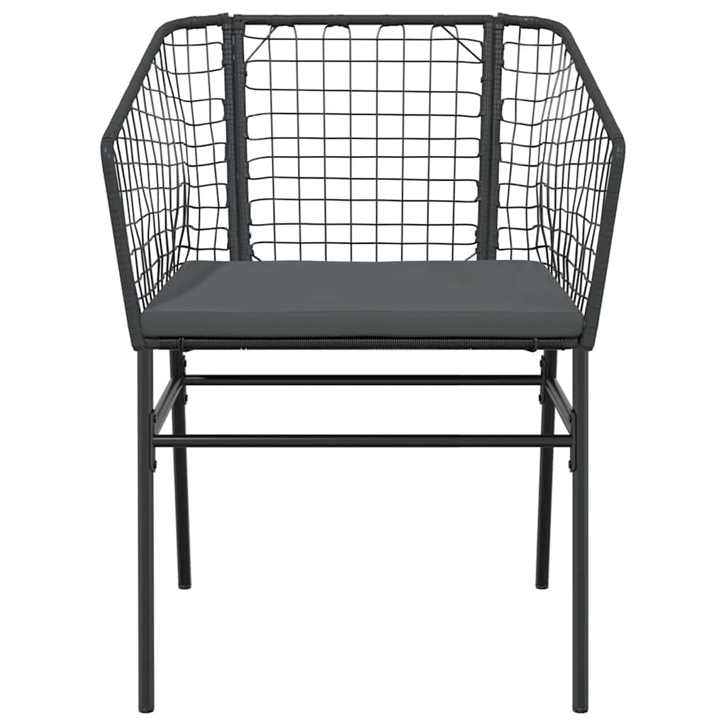 7-Delige Tuinset Met Kussens Poly Rattan Glas Zwart