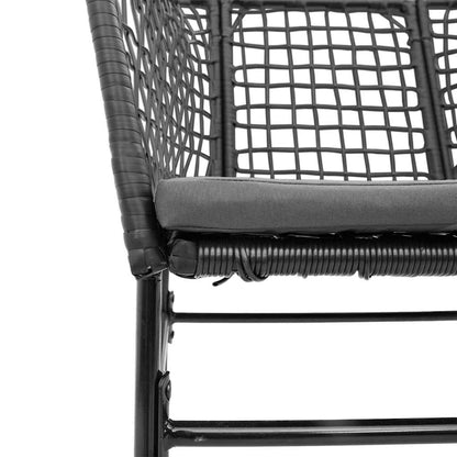 7-Delige Tuinset Met Kussens Poly Rattan Glas Zwart