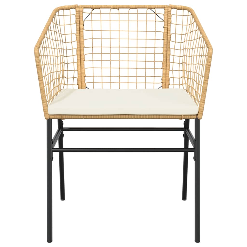 5-Delige Tuinset Met Kussens Poly Rattan Glas Bruin