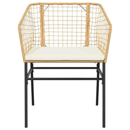 5-Delige Tuinset Met Kussens Poly Rattan Glas Bruin
