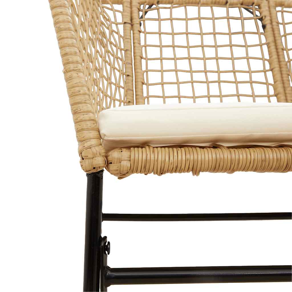 5-Delige Tuinset Met Kussens Poly Rattan Glas Bruin