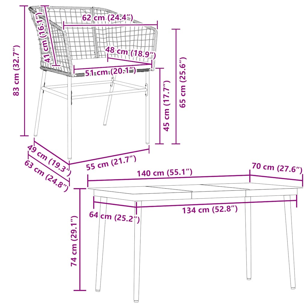 5-Delige Tuinset Met Kussens Poly Rattan Glas Bruin