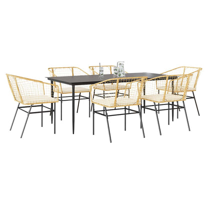 5-Delige Tuinset Met Kussens Poly Rattan Glas Bruin