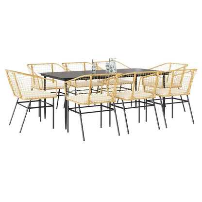 5-Delige Tuinset Met Kussens Poly Rattan Glas Bruin
