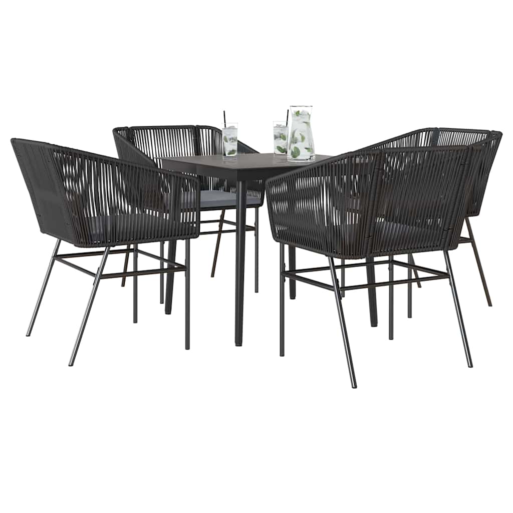 7-Delige Tuinset Met Kussens Poly Rattan Glas