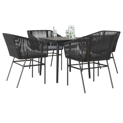 7-Delige Tuinset Met Kussens Poly Rattan Glas
