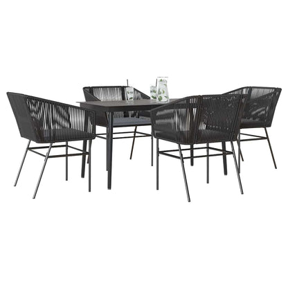 7-Delige Tuinset Met Kussens Poly Rattan Glas