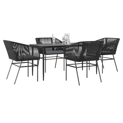 7-Delige Tuinset Met Kussens Poly Rattan Glas