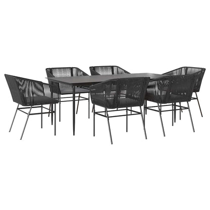 7-Delige Tuinset Met Kussens Poly Rattan Glas