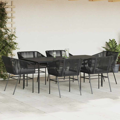 7-Delige Tuinset Met Kussens Poly Rattan Glas