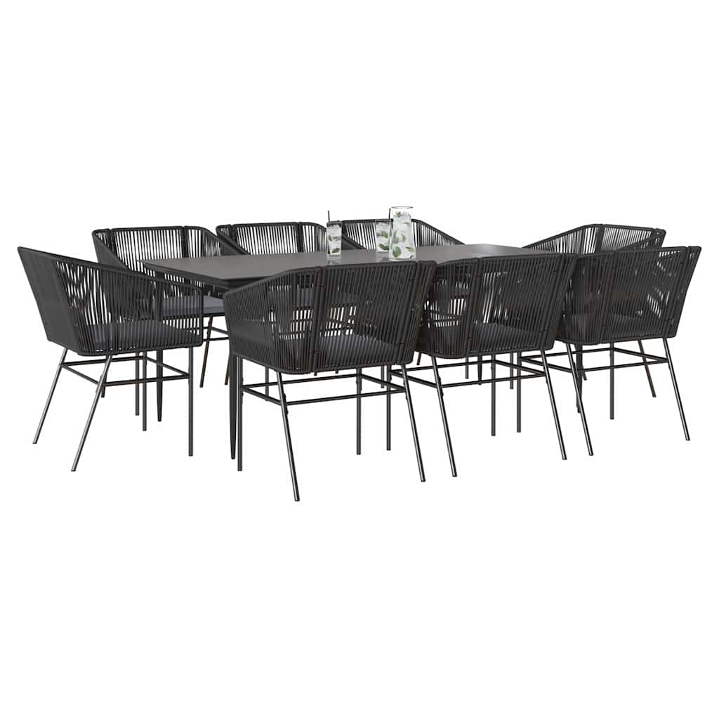 7-Delige Tuinset Met Kussens Poly Rattan Glas