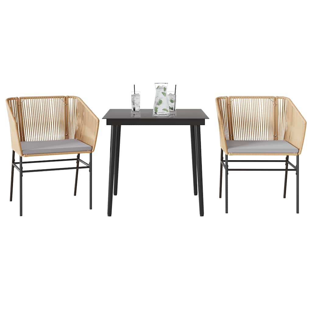7-Delige Tuinset Met Kussens Poly Rattan Glas