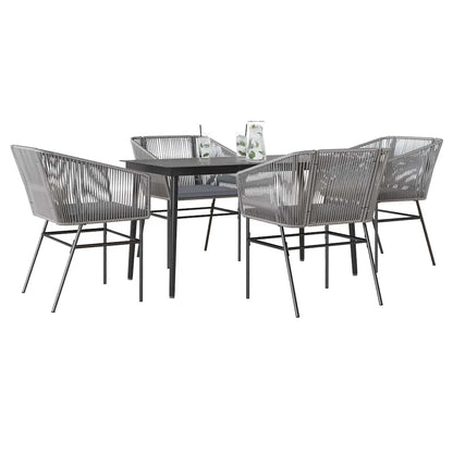 7-Delige Tuinset Met Kussens Poly Rattan Glas