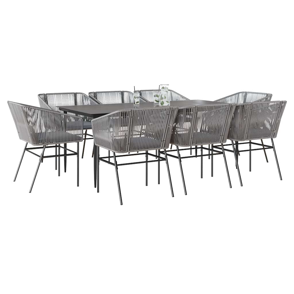 7-Delige Tuinset Met Kussens Poly Rattan Glas