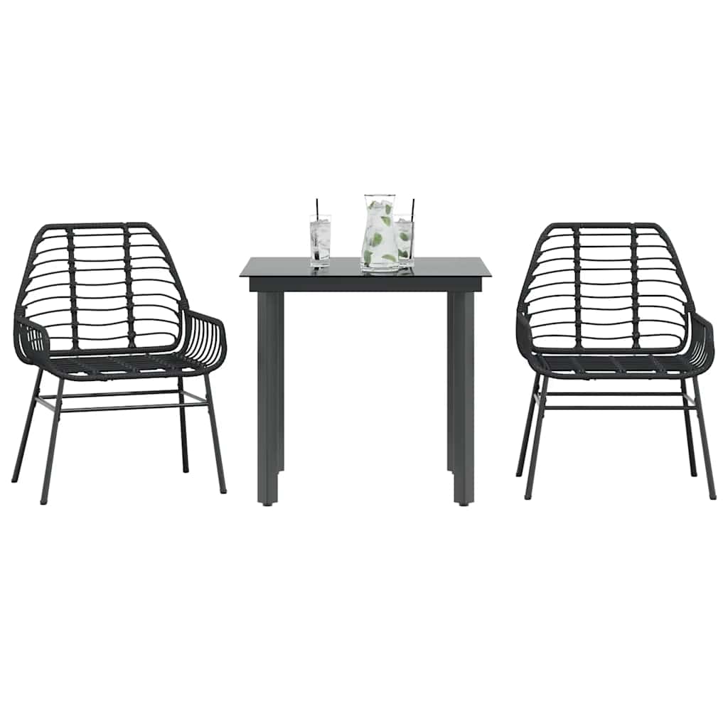 7-Delige Tuinset Met Kussens Poly Rattan Glas