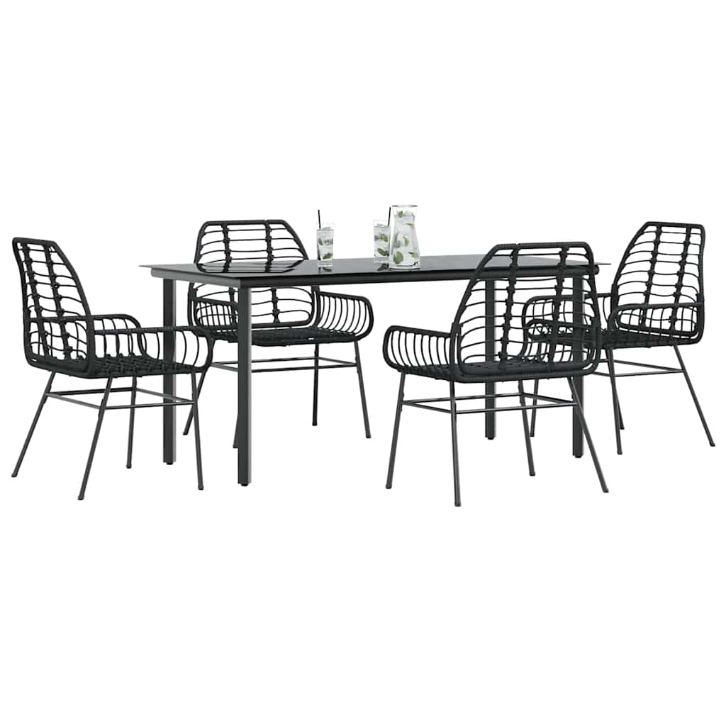 7-Delige Tuinset Met Kussens Poly Rattan Glas
