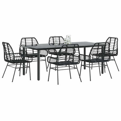 7-Delige Tuinset Met Kussens Poly Rattan Glas