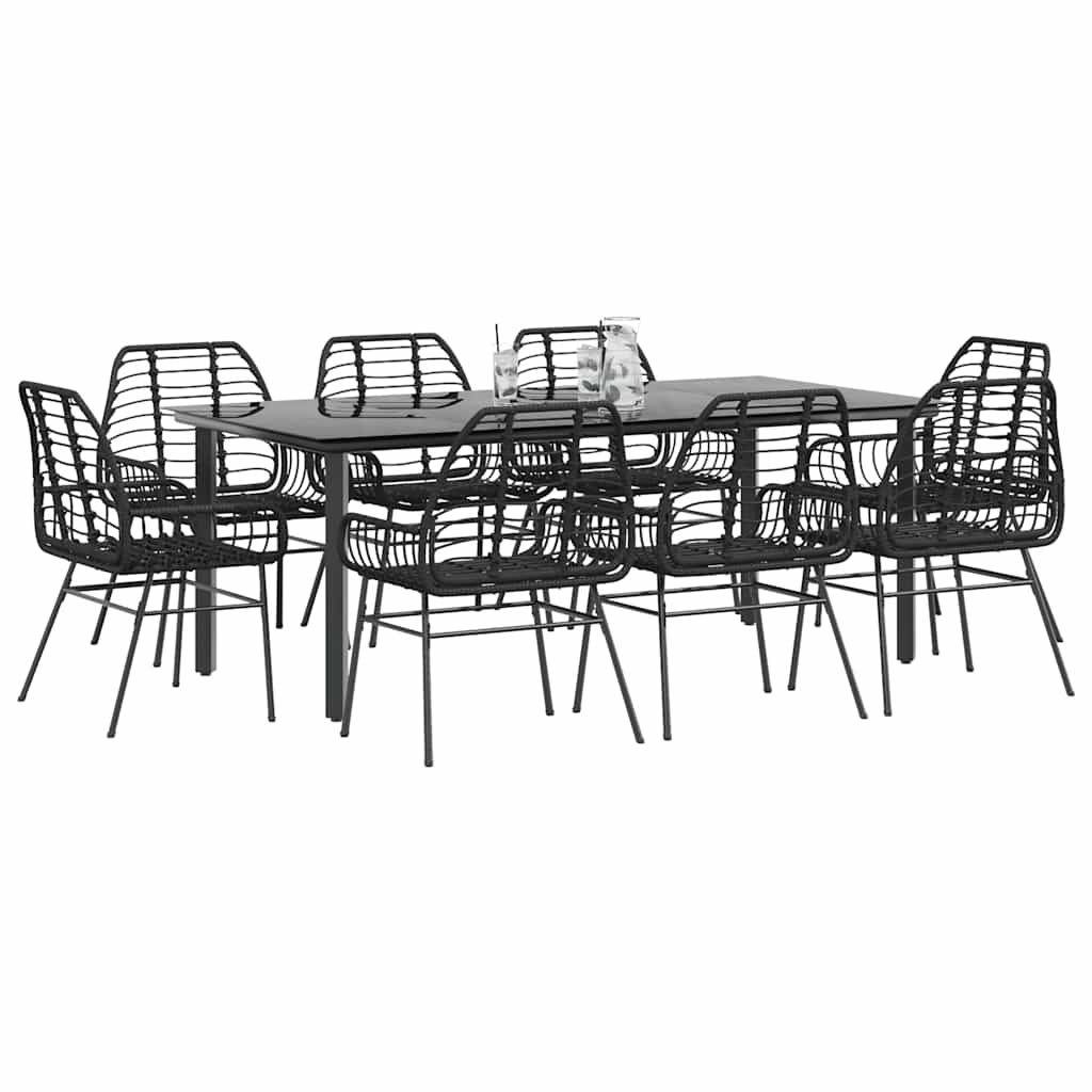 7-Delige Tuinset Met Kussens Poly Rattan Glas