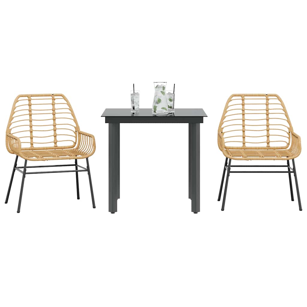 7-Delige Tuinset Met Kussens Poly Rattan Glas