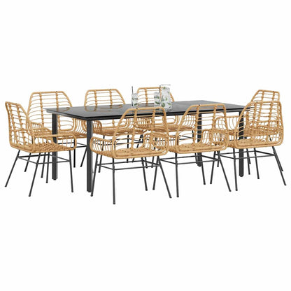 7-Delige Tuinset Met Kussens Poly Rattan Glas