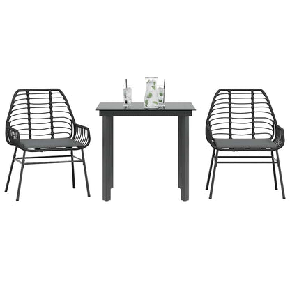 7-Delige Tuinset Met Kussens Poly Rattan Glas