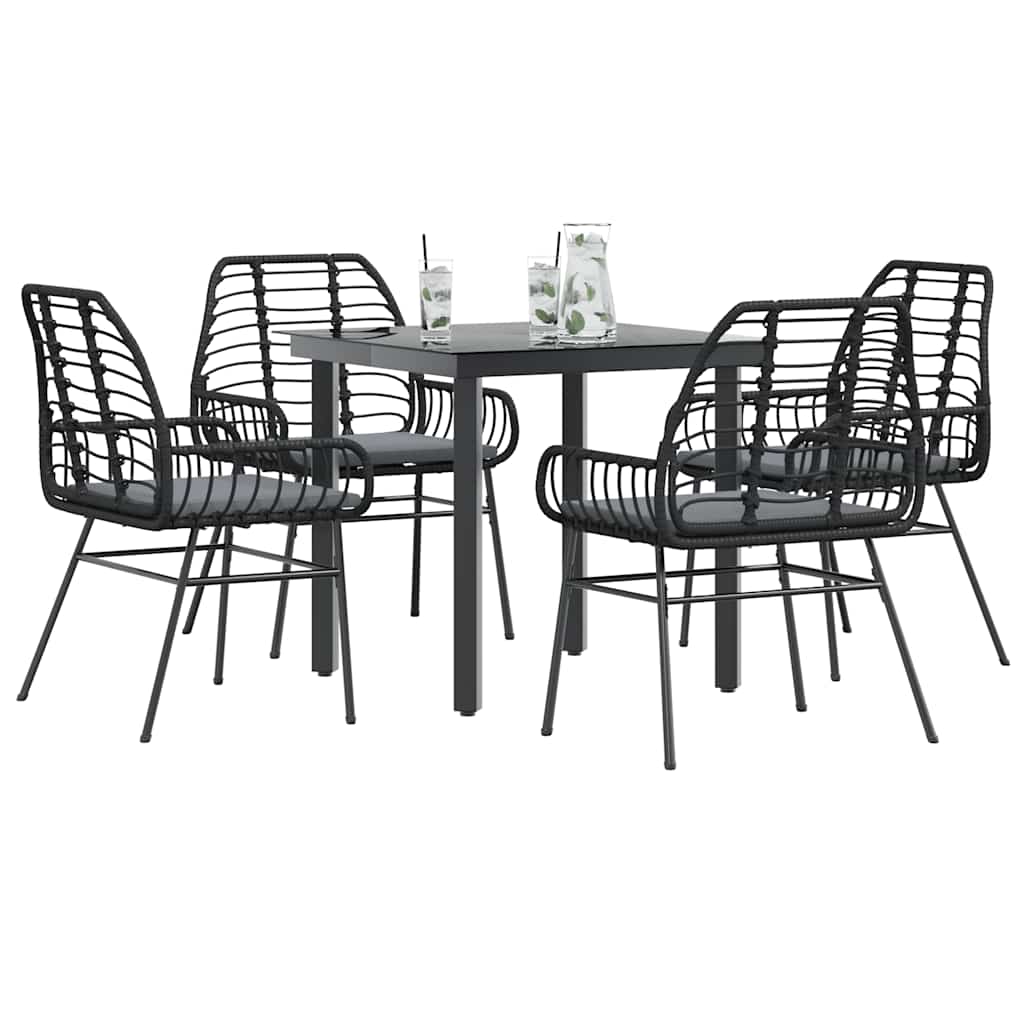 7-Delige Tuinset Met Kussens Poly Rattan Glas