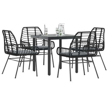 7-Delige Tuinset Met Kussens Poly Rattan Glas