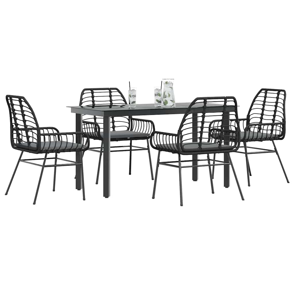 7-Delige Tuinset Met Kussens Poly Rattan Glas