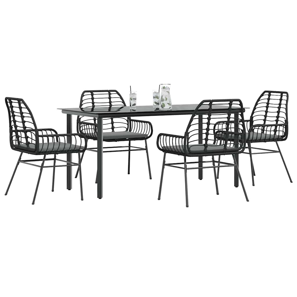 7-Delige Tuinset Met Kussens Poly Rattan Glas