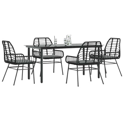 7-Delige Tuinset Met Kussens Poly Rattan Glas