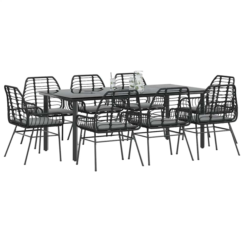 7-Delige Tuinset Met Kussens Poly Rattan Glas