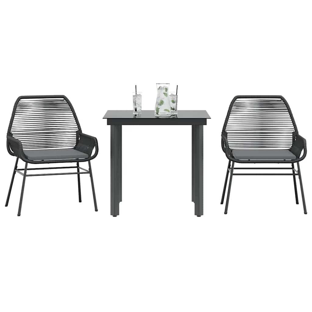 7-Delige Tuinset Met Kussens Poly Rattan Glas