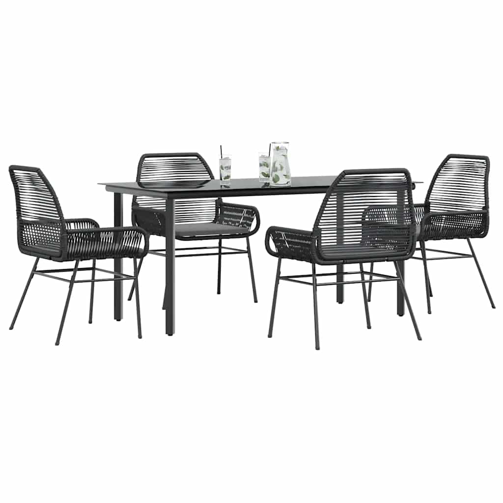 7-Delige Tuinset Met Kussens Poly Rattan Glas