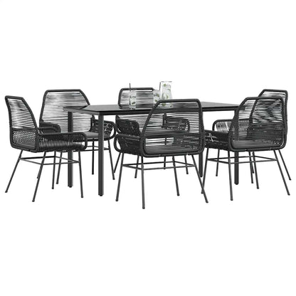7-Delige Tuinset Met Kussens Poly Rattan Glas