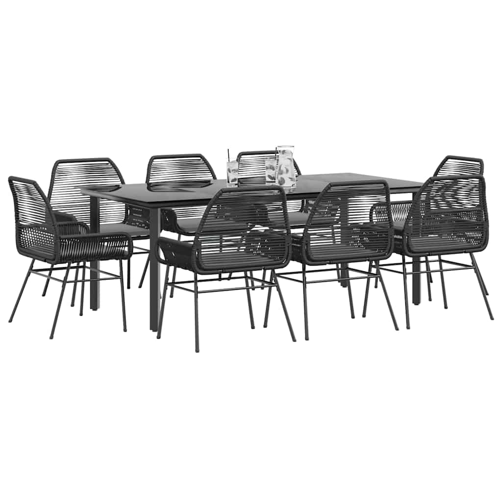 7-Delige Tuinset Met Kussens Poly Rattan Glas