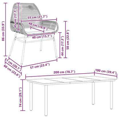 7-Delige Tuinset Met Kussens Poly Rattan Glas
