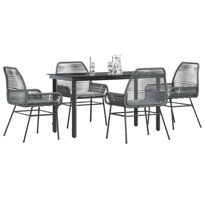 7-Delige Tuinset Met Kussens Poly Rattan Glas