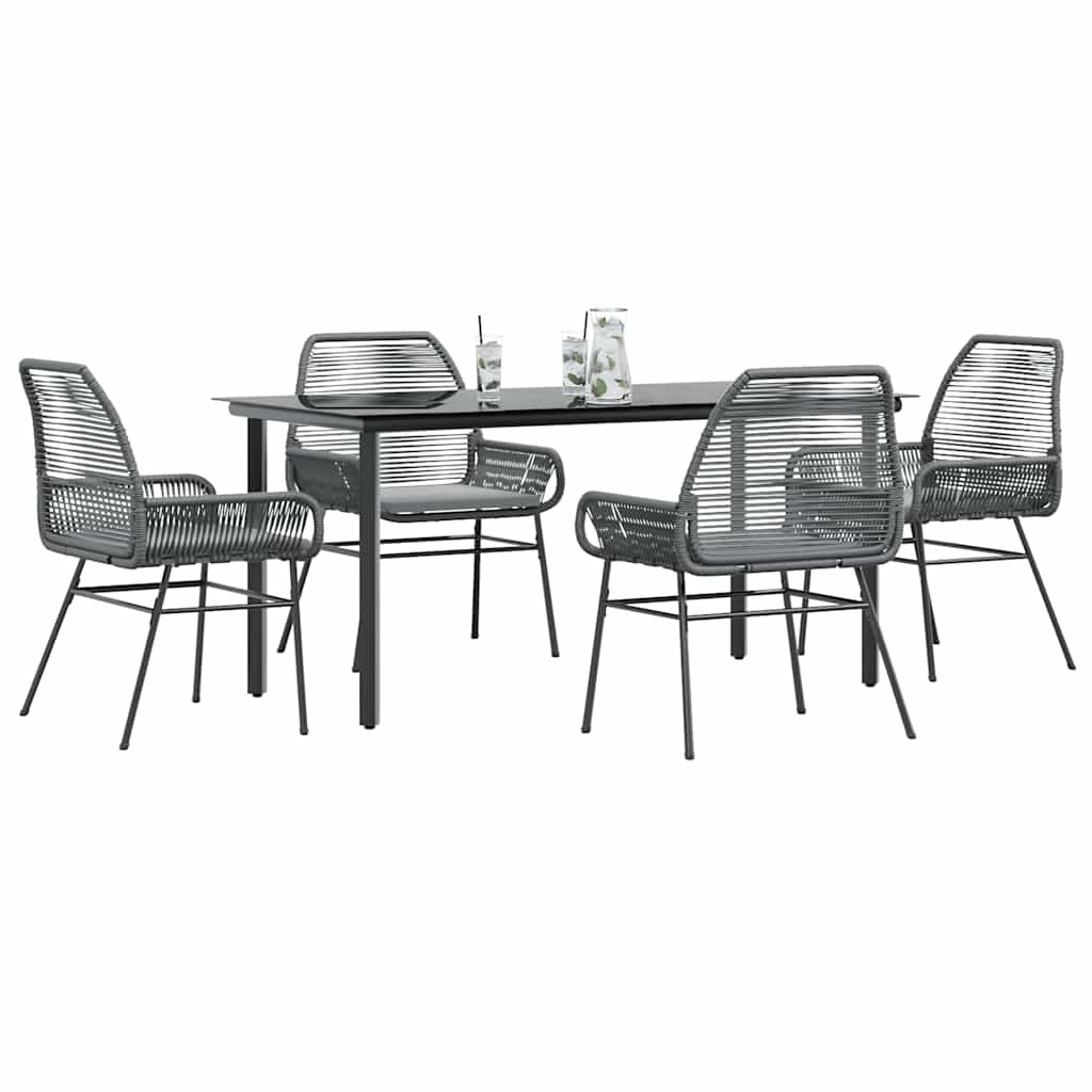 7-Delige Tuinset Met Kussens Poly Rattan Glas