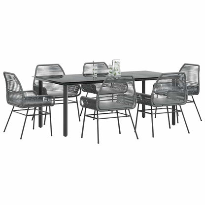 7-Delige Tuinset Met Kussens Poly Rattan Glas