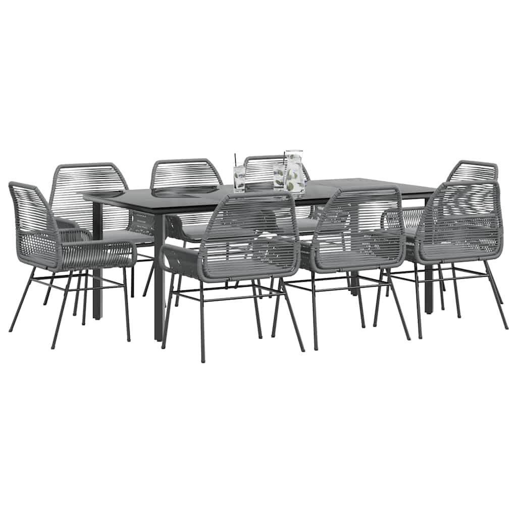 7-Delige Tuinset Met Kussens Poly Rattan Glas