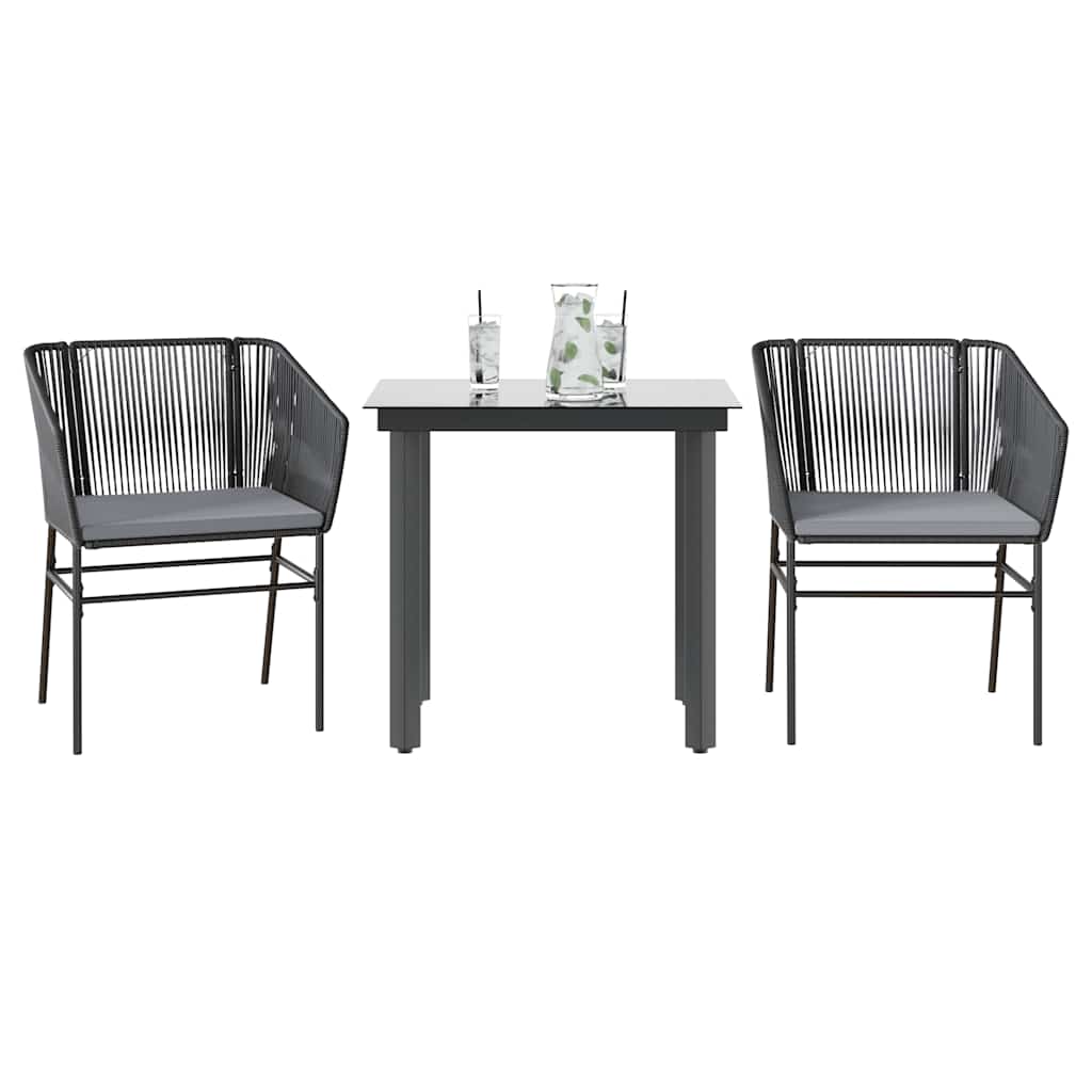 9-Delige Tuinset Met Kussens Poly Rattan Glas