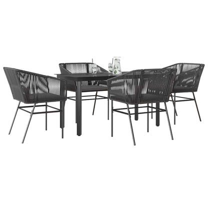 9-Delige Tuinset Met Kussens Poly Rattan Glas
