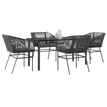 9-Delige Tuinset Met Kussens Poly Rattan Glas