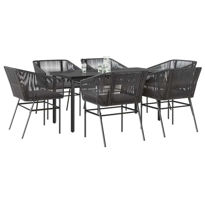 9-Delige Tuinset Met Kussens Poly Rattan Glas