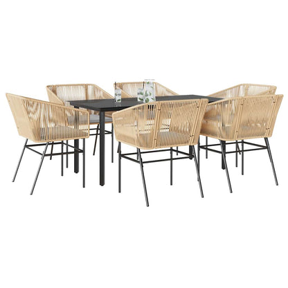9-Delige Tuinset Met Kussens Poly Rattan Glas